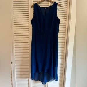 NWT White House Black Market Blue V-Neck High Low Sundress